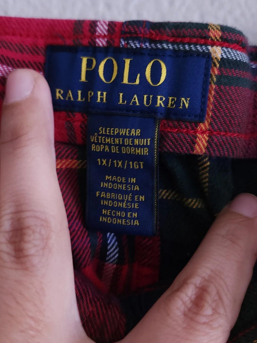 Polo Ralph Lauren Red Plaid Flannel Pajama Pants Sleepwear Plus Size 1X